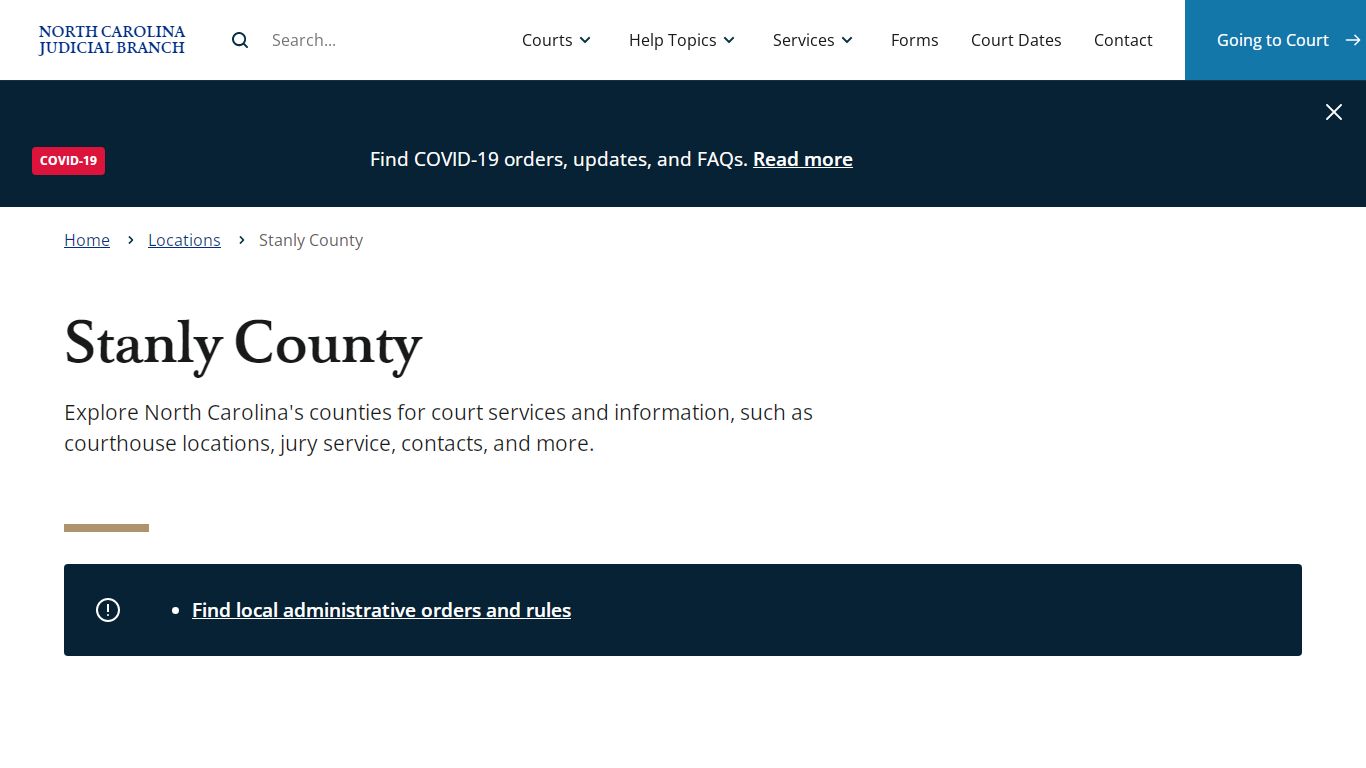Stanly County | North Carolina Judicial Branch